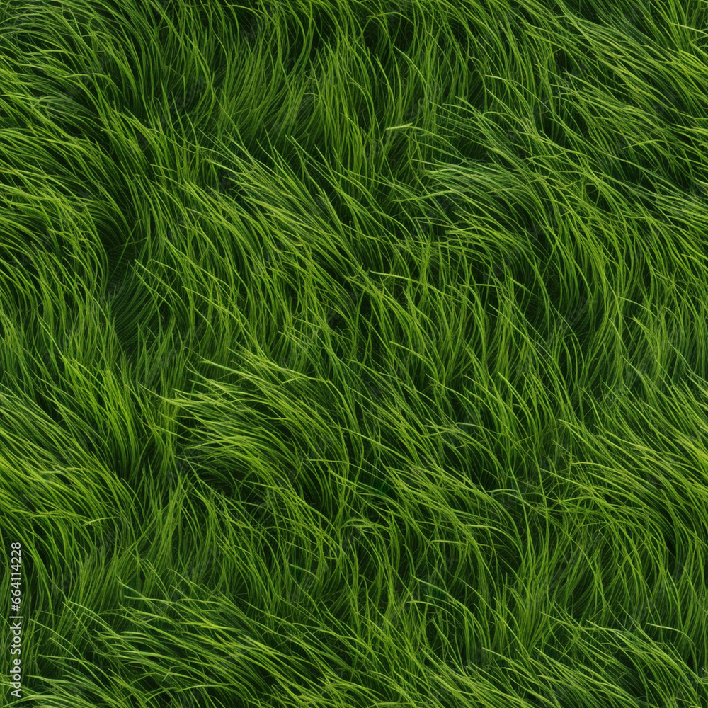 Fototapeta premium Green meadow seamless texture pattern of grass