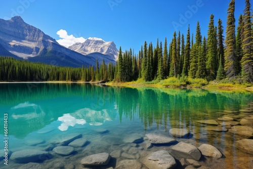 A scenic lake in Banff National Park. Generative AI