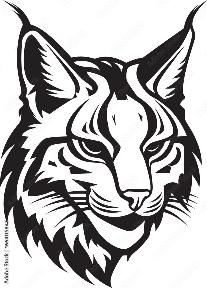 Fototapeta premium Bobcat Vector Design A Wild Predator Animal in Vector Illustration Vector Bobcat A Feral Cat with a Wild Heart