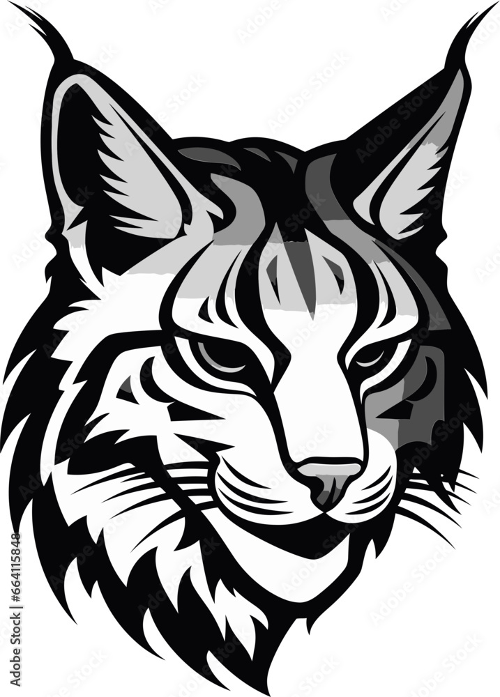 Vector Bobcat A Fearsome Predator Bobcat Vector Design A Wild Predator Animal in Vector Illustration