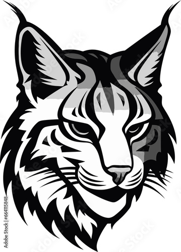 Fototapeta Naklejka Na Ścianę i Meble -  Vector Bobcat A Fearsome Predator Bobcat Vector Design A Wild Predator Animal in Vector Illustration