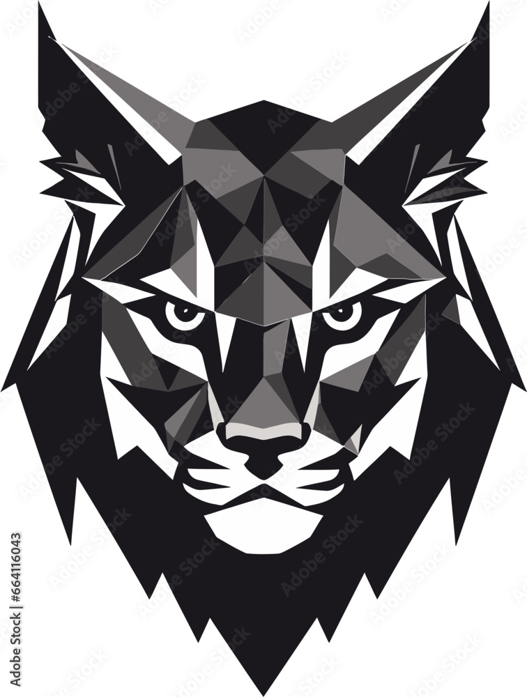 Obraz premium Bobcat Vector A Wild Predator Animal in Vector Art Format Bobcat Vector Design A Feral Cat with a Wild Heart