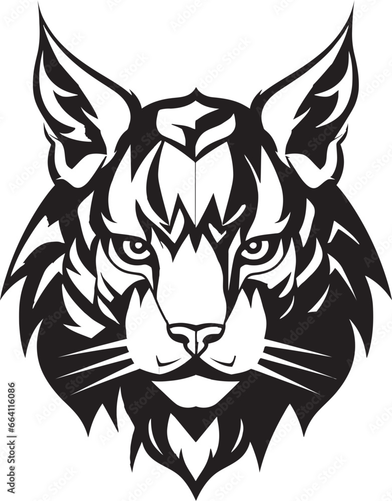 Fototapeta premium Bobcat Vector A Feral Cat with a Wild Heart Bobcat Vector Design A Wild Predator Animal in Vector Design Format