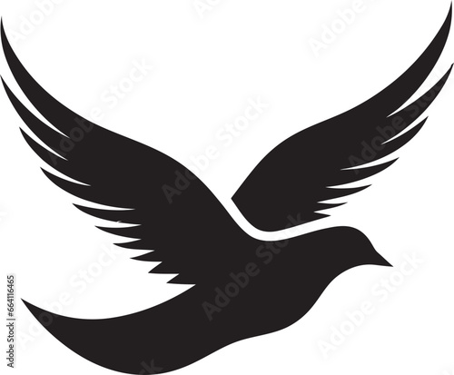 Black Dove Vector Logo with Swoosh and Stars A Symbol of Ambition and Achievement Black Dove Vector Logo with Swoosh and Swirls A Creative and Elegant Design