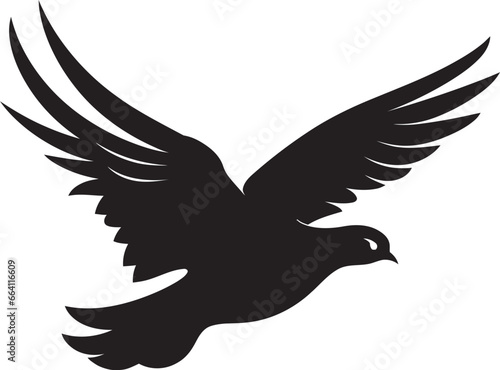 Black Dove Vector Logo Design A Symbol of Peace and Tranquility Elegant Black Dove Vector Logo A Timeless Classic