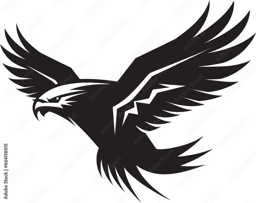 Fototapeta premium Ebony Hawk Predator Logo Jet Hawk Predator Logo