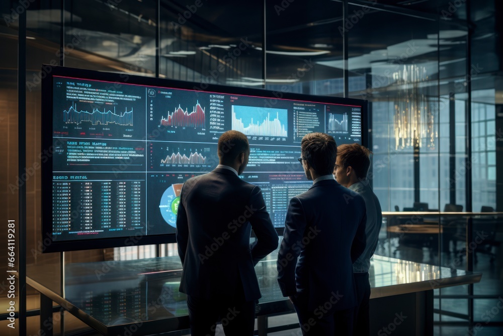 A captivating image of a group of financial analysts and traders discussing market strategies in a modern, glass-walled trading room, highlighting the collaborative and data-driven nature of contempor A captivating image of a group of financial analysts and traders discussing market strategies in a modern, glass-walled trading room, highlighting the collaborative and data-driven nature of contempor