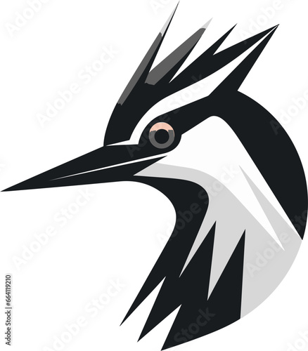 Woodpecker Bird Logo Design Black Minimalist and Modern Black Woodpecker Bird Logo Design Flat and Modern photo