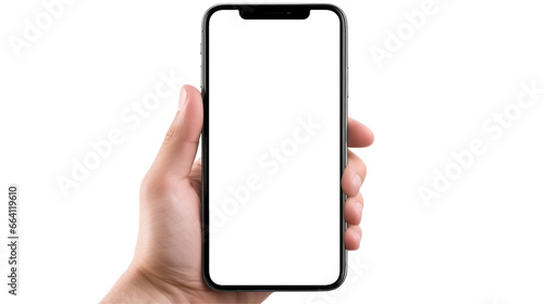 Hand is holding a smartphone 