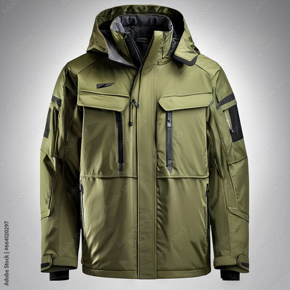 Casual modern jacket, green, isolated on white background. Casual modern jacket, green, isolated on white background.