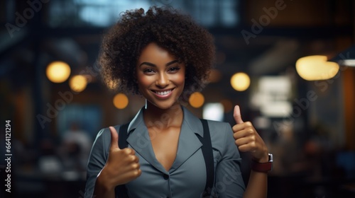 Successful African American Businesswoman Smiling in Office