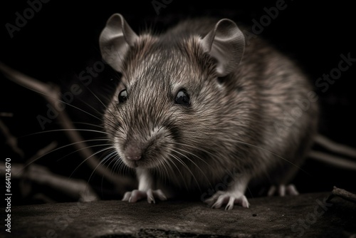Old picture of a rodent. Generative AI