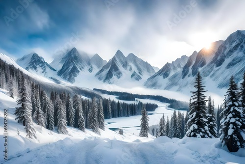 snow covered mountains © zaroosh