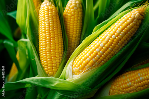 A good harvest of corn. Corn cultivation. Farm and field. Harvested agricultural crops.