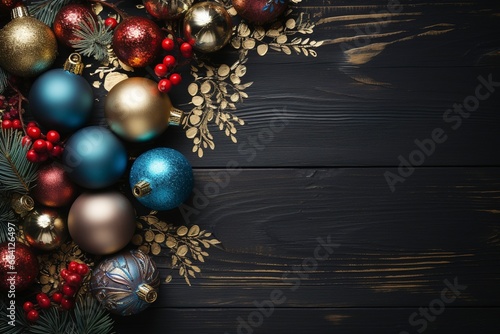 christmas composition background and copy space, generative ai