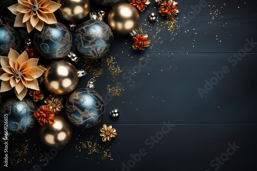 christmas composition background and copy space, generative ai