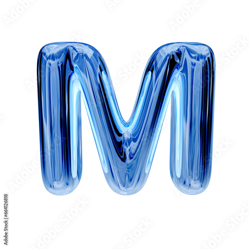 Blue ice symbol. letter m