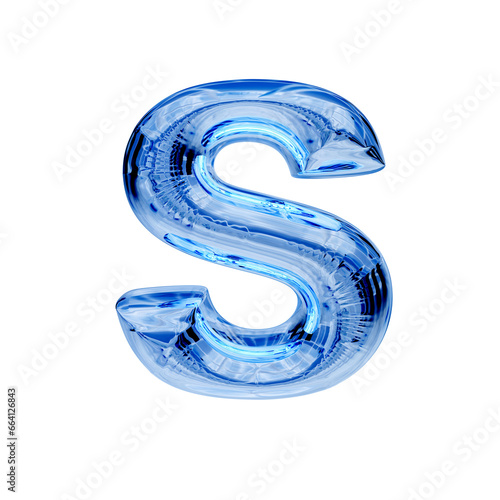 Blue ice symbol. letter s