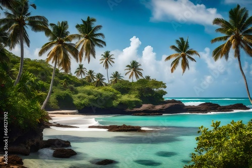 beach with palm trees