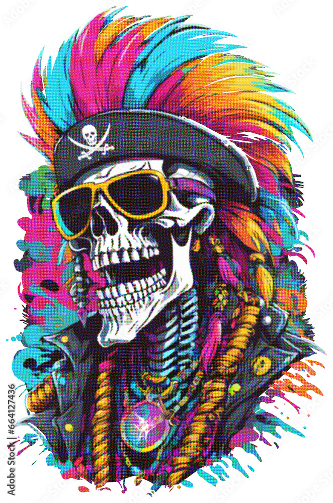 Vector Hype beast Cartoon Skull Halftone Vector Hype beast Cartoon Skull Halftone