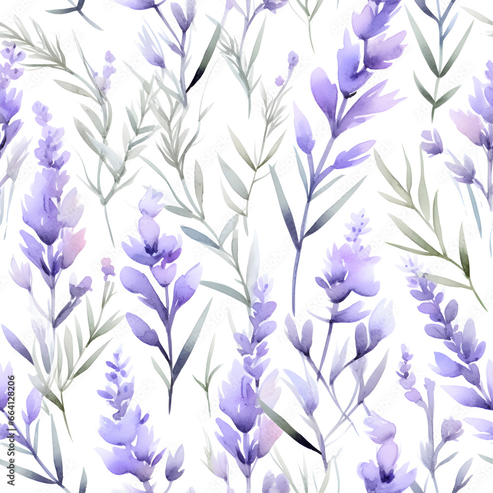 Lavender watercolor seamless pattern paint Lavender watercolor seamless pattern paint