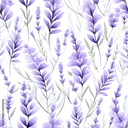 Lavender watercolor seamless pattern paint