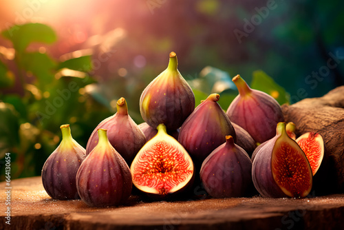 A good harvest of figs. Cultivation of figs. Farm and field. Harvested agricultural crops. photo