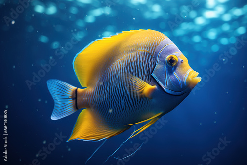 Blueface Angel Fish swimming in the open ocean © Badass Prodigy