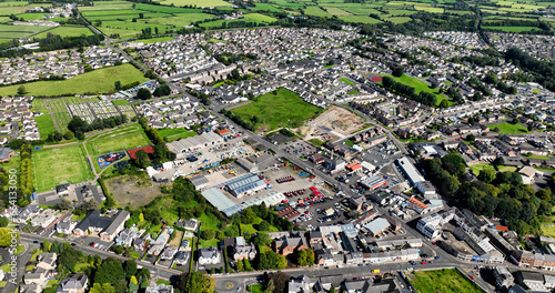 Canvastavla Aerial photo of Businesses in Ballymoney Town Co Antrim Northern Ireland 10-10-2
