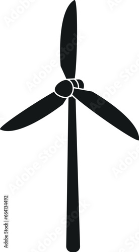 Cartoon Black and White Isolated Illustration Vector Of A Windmill Turbine 