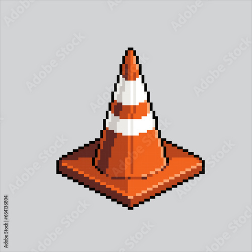 Pixel art illustration traffic cone. Pixelated traffic cone. traffic cone safety
icon pixelated for the pixel art game and icon for website and video game.
old school retro.