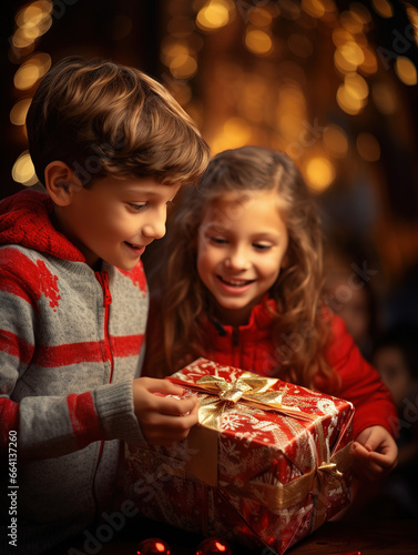 Christmas magic, children's joy. Presents & Gifts