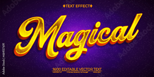 Gold Magical Editable Vector 3D Text Effect