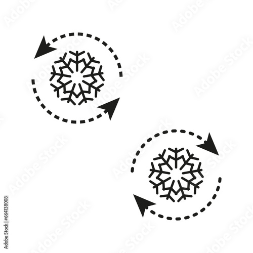 Freezer control icon. Auto cooling or defrost symbol. Vector illustration. EPS 10.