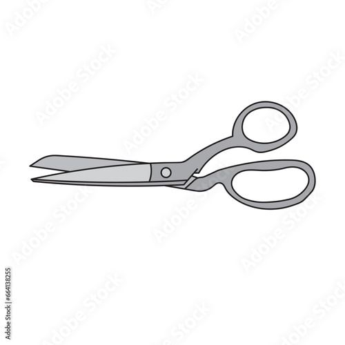 Kids drawing Cartoon Vector illustration dressmaker's shear Isolated on White Background
