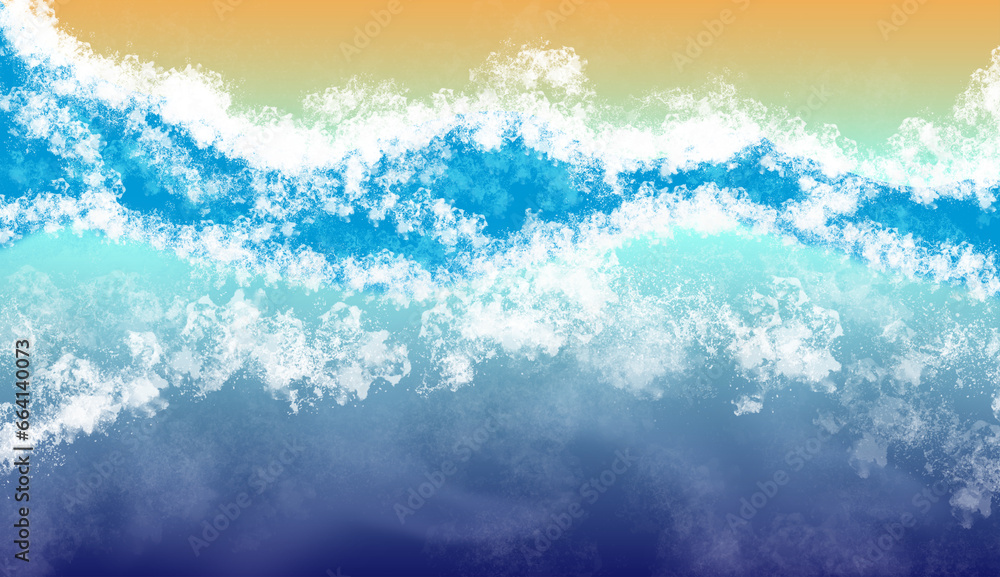 sea surface watercolor illustration