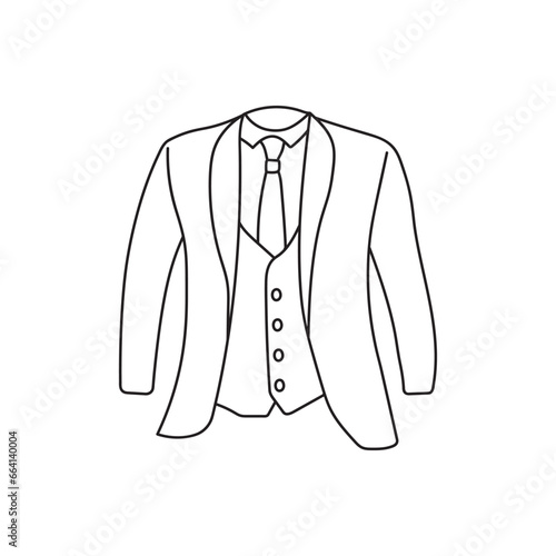 Kids drawing Cartoon Vector illustration tuxedo Isolated on White Background