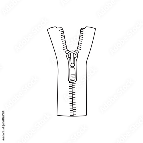 Hand drawn Kids drawing Cartoon Vector illustration zipper Isolated on White Background