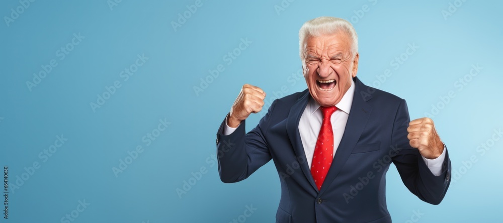 Mature business man Businessman fired up, excited and full of energy Mature business man Businessman fired up, excited and full of energy