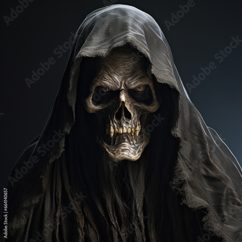 scary grim reaper with mouth open