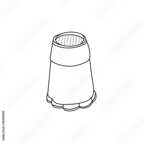Hand drawn Kids drawing Cartoon Vector illustration protect and grip thimble Isolated on White Background