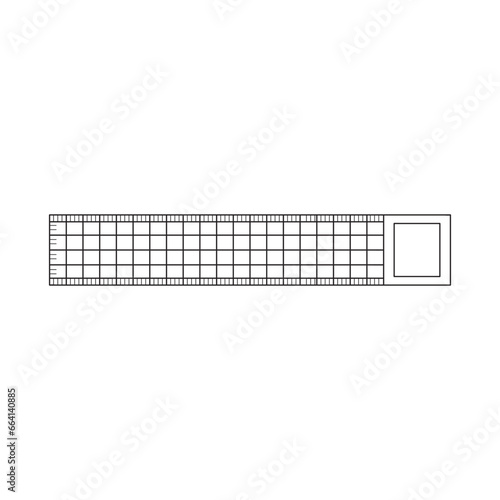 Hand drawn Kids drawing Cartoon Vector illustration quilting ruller Isolated on White Background