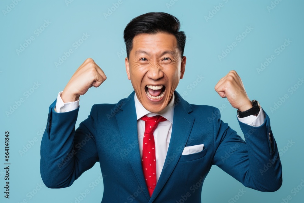 Businessman fired up, excited and full of energy Businessman fired up, excited and full of energy