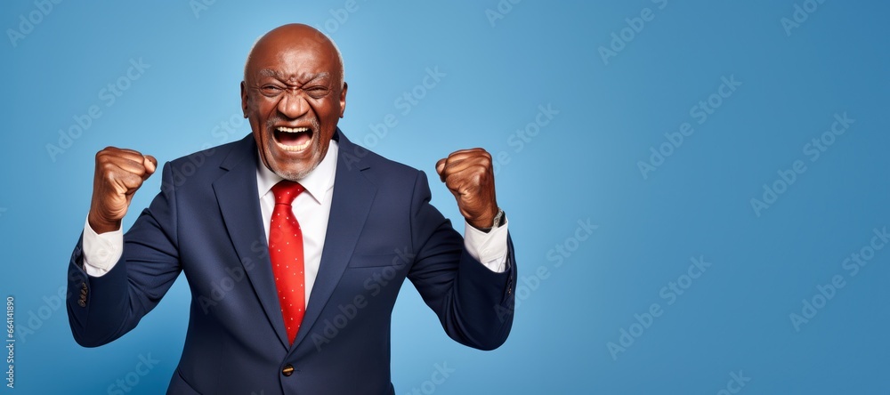 Businessman fired up, excited and full of energy Businessman fired up, excited and full of energy