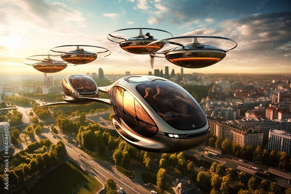 Obraz premium Futuristic air transport. Futuristic spaceship. 3D CG rendering of space ship. 