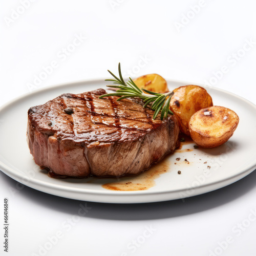 Steak Studio Shot Isolated on Clear Background, Food Photography, Generative AI