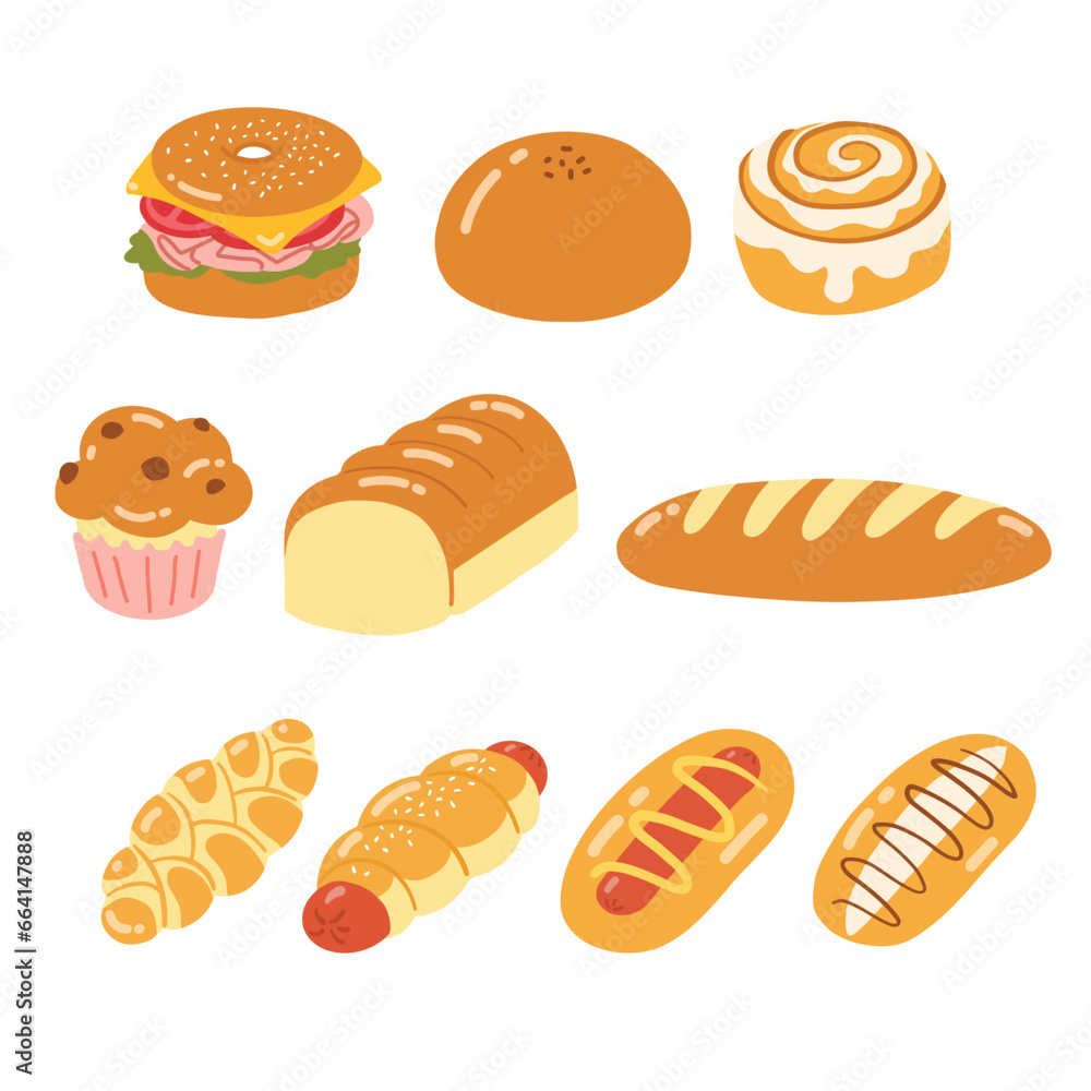 set of kinds of bread set of kinds of bread