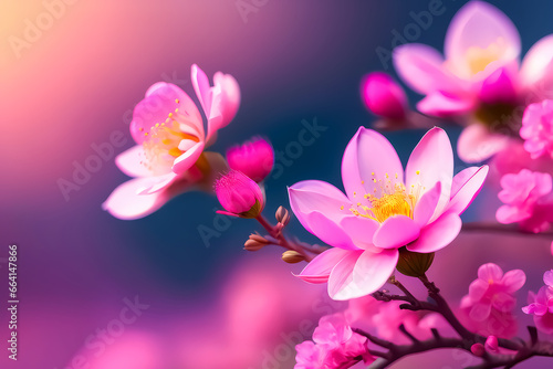pink magnolia flowers © Rysak