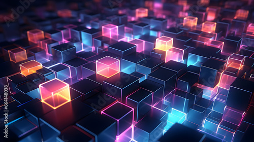 Modern digital abstract 3D background. neon Background