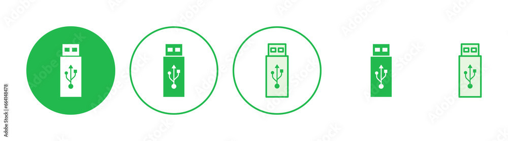 Usb icon set. Flash disk icon vector Usb icon set. Flash disk icon vector